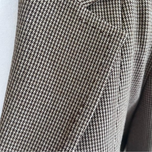 Rafaella Studio Vintage Petite Brown Houndstooth Blazer Suit Jacket - Picture 2 of 10